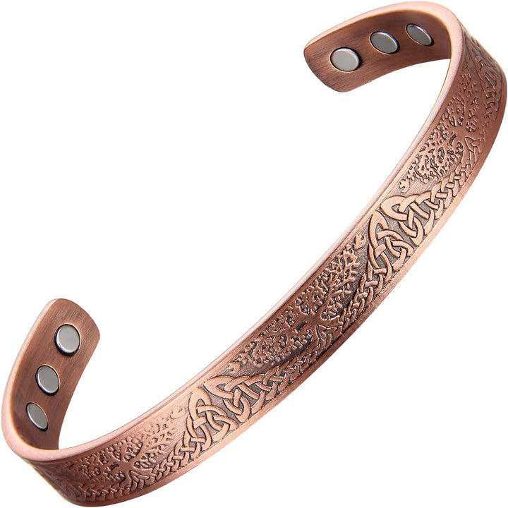 Copper Magnetic Bracelet for Women, 99.99% Pure Copper Cuff Bangle with 3500 Gauss Magnets, Adjustable Brazaletes with Jewelry Box