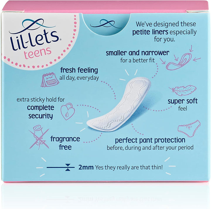 Teens Liners X 16, Petite and Slim Pantyliners for Girls and Teenagers, Unscented, for Very Light Flow, Breathable Panty Liners, First Periods, Vegan Friendly, Pack of 1, of 16 Pant Liners