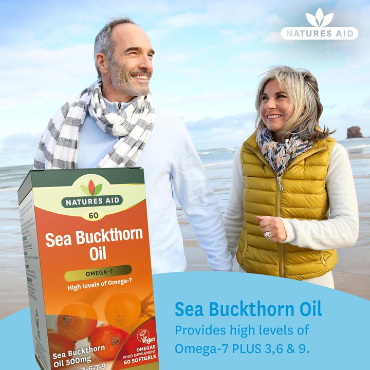 Sea Buckthorn Oil 500Mg – Omega-7 High Strength – Supports Skin, Immune & Heart Health – Antioxidant Vegan Supplement – Non-Gmo, Gluten-Free – 60 Softgels