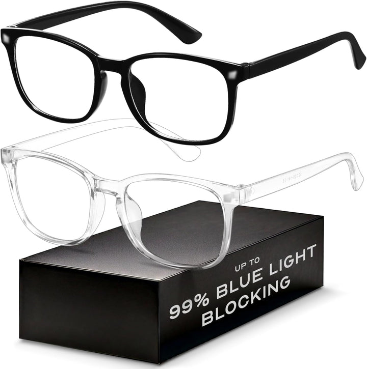 Blue Light Blocking Glasses - Fashion Square Fake Eyeglasses, anti UV Ray Computer Gaming Glasses, Blue Blockers Glasses for Women/Men
