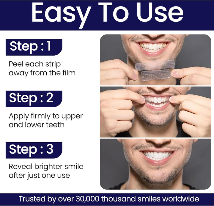 Professional Teeth Whitening Strips,28 Non-Sensitive, Safe for Enamel, anti Slip, Dentist Formulated Teeth Whitener Strips, Adavance Pap Whitening Stripes