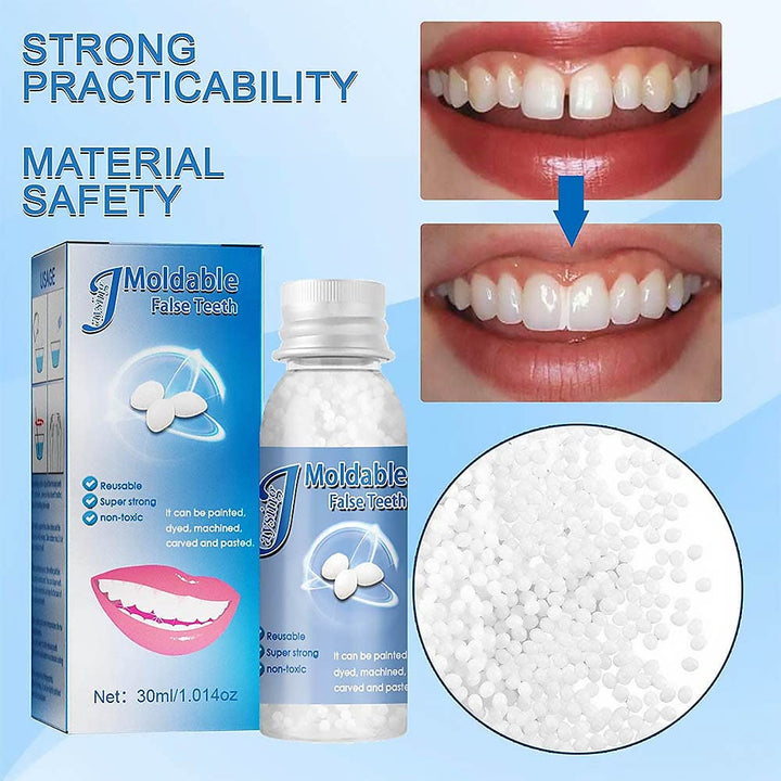 Temporary Tooth Repair Kits,Dental Repair Denture Repair Beads for Temporary Fixing Filling Missing Broken Tooth Moldable Fake Teeth