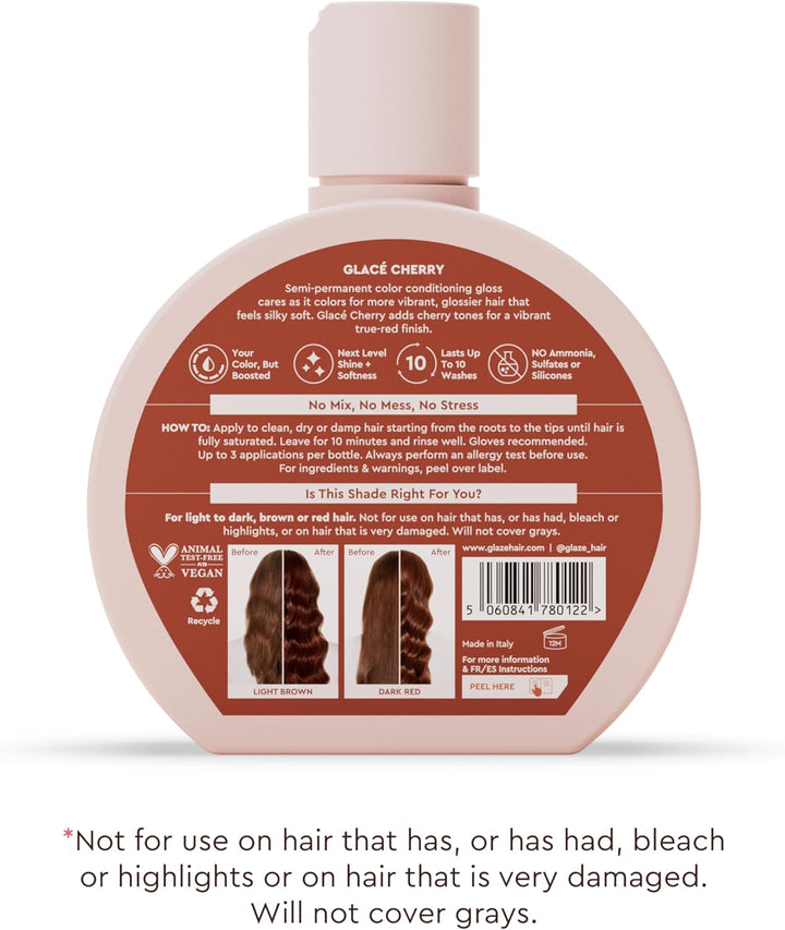 Supergloss Colour Conditioning Gloss with Dispensing Pump – Hydrating Semi-Permanent Colour Hair Gloss & Shine Boost – Vegan, Cruelty-Free – 190Ml - Glace Cherry