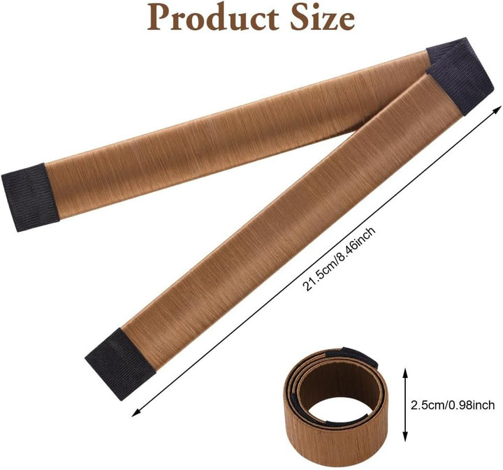 Hair Bun Shaper, 2Pcs Easy Donut Bun Maker for Hair, French Twist Fold Wrap Snap Band for Making DIY Hair Styles, Ballet Hair Deft Bun Hair Styling Accessories for Girls Women