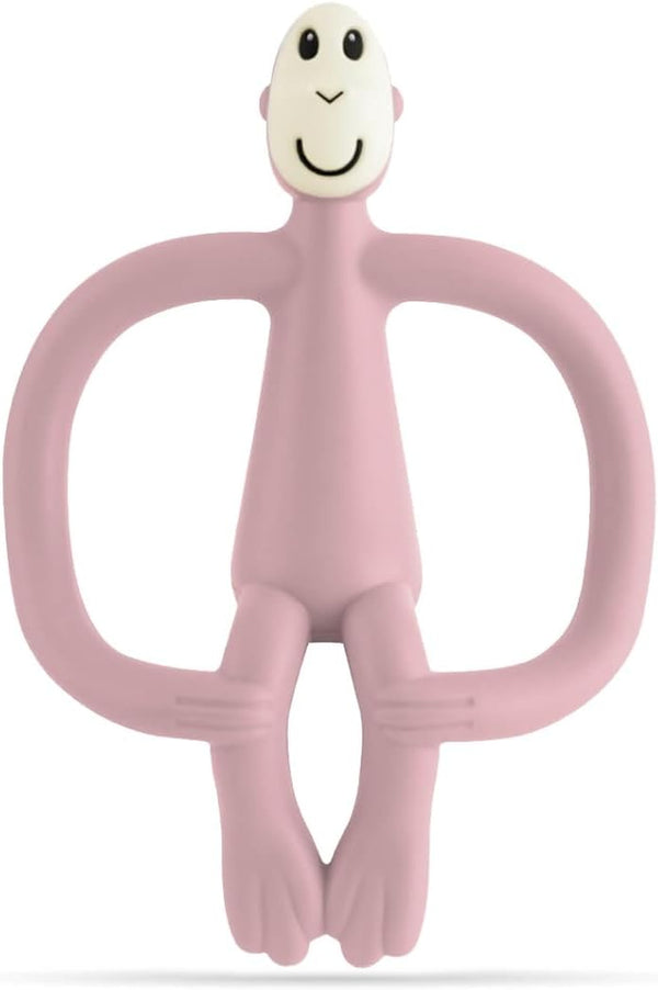 , Original Teether & Gel Applicator, Antimicrobial Silicone Teething Toys for Baby, Easy to Grip, BPA Free, 3 Months Old+, 10.5 Cm, Dusty Pink Monkey