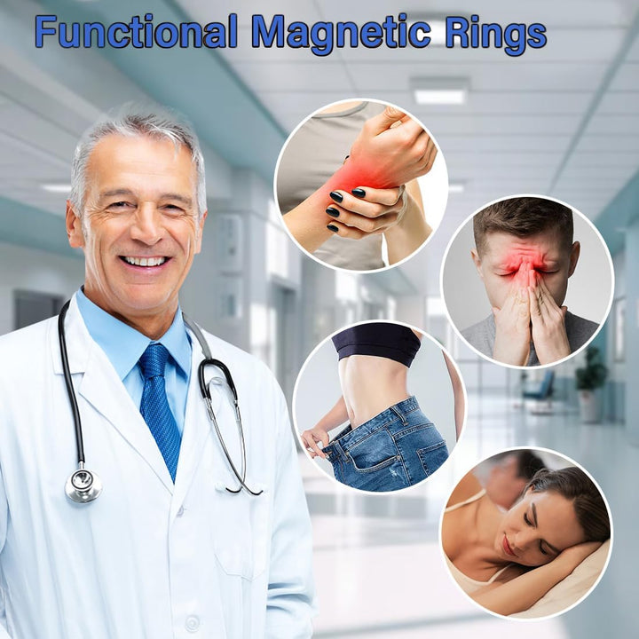 2PCS Copper Magnetic Rings for Women & Men with Strong Ultra Strength Magnets 99.99% Solid Pure Copper Adjustable with Gift Box