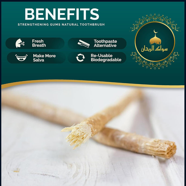 Miswak Wooden Tooth Brush - Original Siwak Arabian Traditional Toothbrush for Clean Healthy and White Teeth Cleaning Disinfecting Natural Toothbrush || Pack of 10…