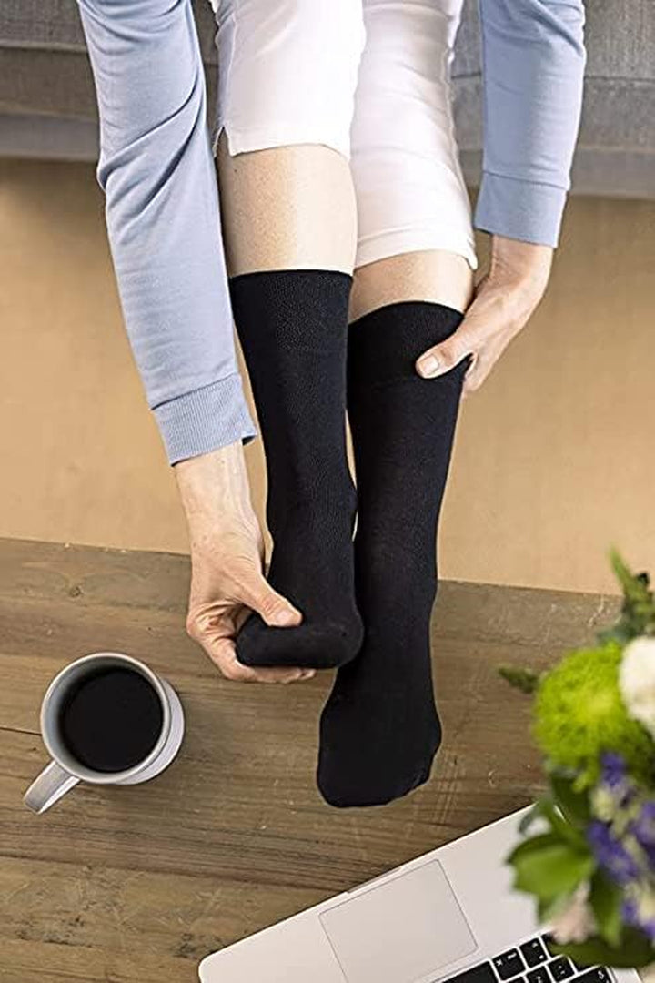 Diabetic Sock for Woman- Non Elastic Wide Honey Comb Top Soft Cuff Ankle Wide Grip Odema Friendly Non Binding Circulatory for Swollen Feet Legs Size 4-7