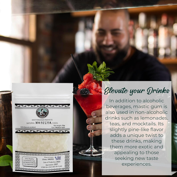 Organic Mastiha Chios 25G – 100% Natural Gluten-Free, Sugar-Free Greek Mastic Chewing Gum, Vegan Mastiha Tears for Kitchen Use, Pure Mastic from Greek Farmers