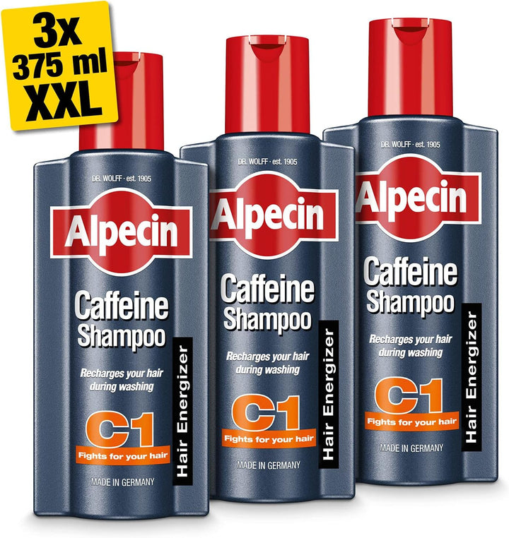 Caffeine Shampoo C1 2X 375Ml | for Stronger and Thicker Hair | Natural Hair Growth Shampoo for Men | Made in Germany