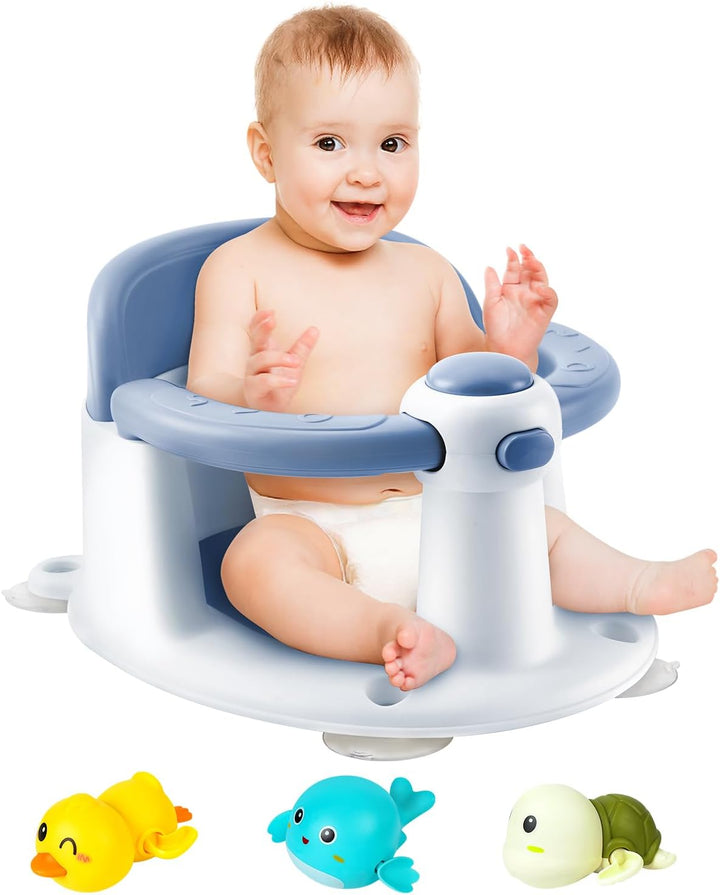 Baby Bath Seat, Infant/Toddler Sit up Bathtub Seat for 6-12-24 Months, Baby Bath Essentials Chair, Great Shower Gifts for Newborn and New Mothers