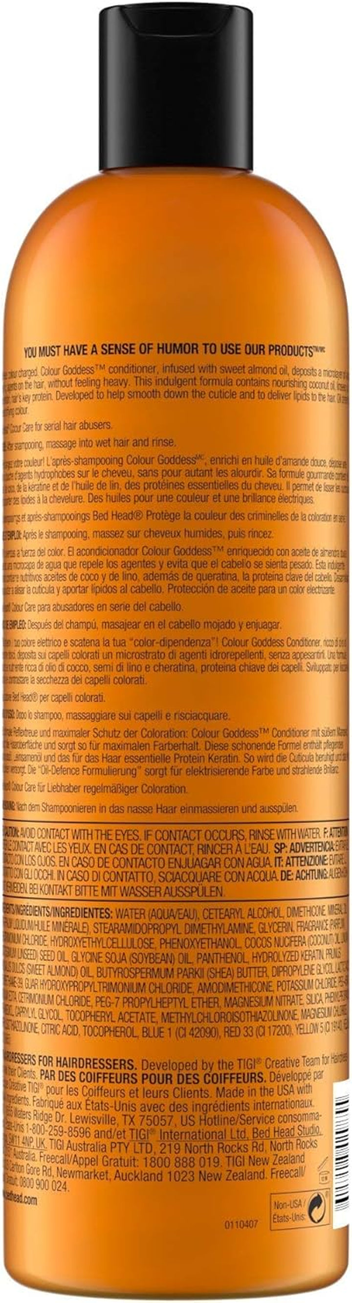 Bed Head by  - Colour Goddess Conditioner - Ideal for Coloured Hair - 750 Ml