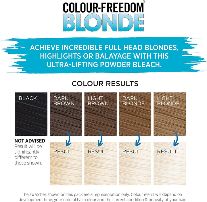 Colour-Freedom Cream Hair Bleach. Ammonia-Free Formula Lifts up to 8 Shades. Protects & Repairs While Lightening. Complete Bleaching Kit Including Tint Bowl & Brush,Packaging May Vary