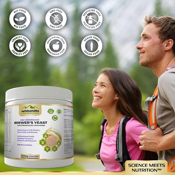 Brewer'S Yeast Powder 500G Non-Debittered Inactive Natural Source of B-Vitamins, Chromium, Selenium and Potassium for Humans, Cats, Dogs, Horses and Ducklings