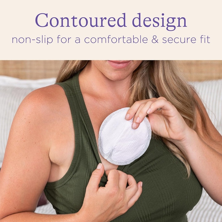 Disposable Breast Pads Maternity - 60 Pack - Ultra-Thin & Abosrbent Nursing Pads with Bluelock™ Core Leak-Proof Protection - Holds 20X Weight - Individually Wrapped -Breastfeeding Essentials
