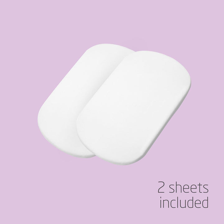 Iora Baby Bed Sheets, Baby Cot Bedding, Bedside Crib Fitted Sheets for  Iora, Iora Air and Tori, Set of 2 Bedside Crib Sheets, White