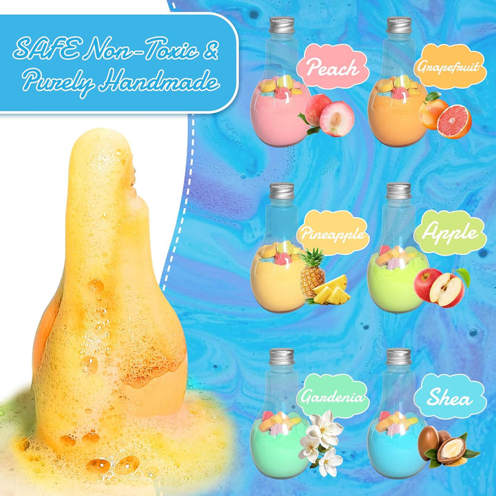 ®Kids Bath Bombs Kit - 6Pcs Bubble Bottles & 2Pcs Surprise Box Toy,Interactive Science Toys for Kids,Fun Bubble Bath Gift丨Idea Birthday Gifts for Girls Boys-8-Pack