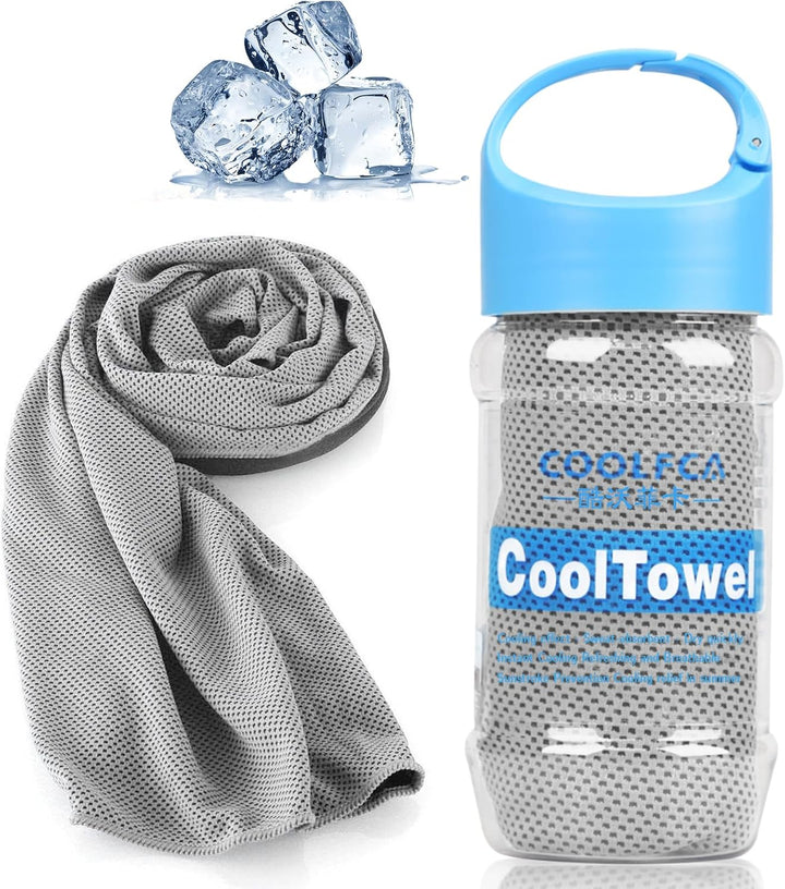 Cooling Towel, Ice Cold Sports Sweat Towel for Instant Relief Perfect for Cooling Scarf Neck,Forehead, Wristband, Bandana, Stay Cool from over Heating during All Kinds of Sports and Exercise