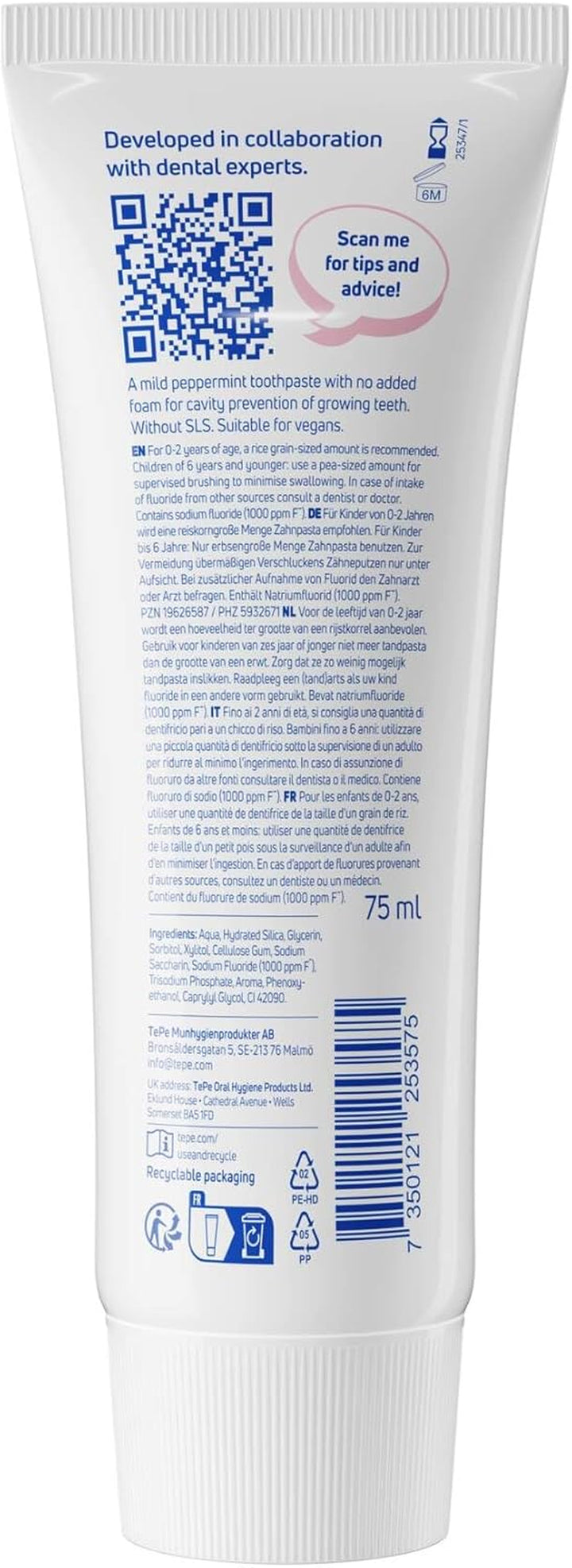 Daily Kids Toothpaste, Mild Peppermint, 0-6 Years, Everyday Fluoride Toothpaste for Kids to Prevent Cavities, Age-Appropriate Fluoride Level