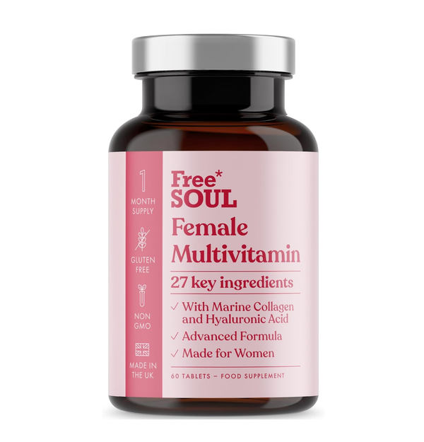 Women'S Multivitamins & Minerals with Marine Collagen & Hyaluronic Acid | 27 Essential Vitamins, Minerals, & Botanicals | Gluten-Free & No Synthetic Fillers or Binders | 60 Tablets |