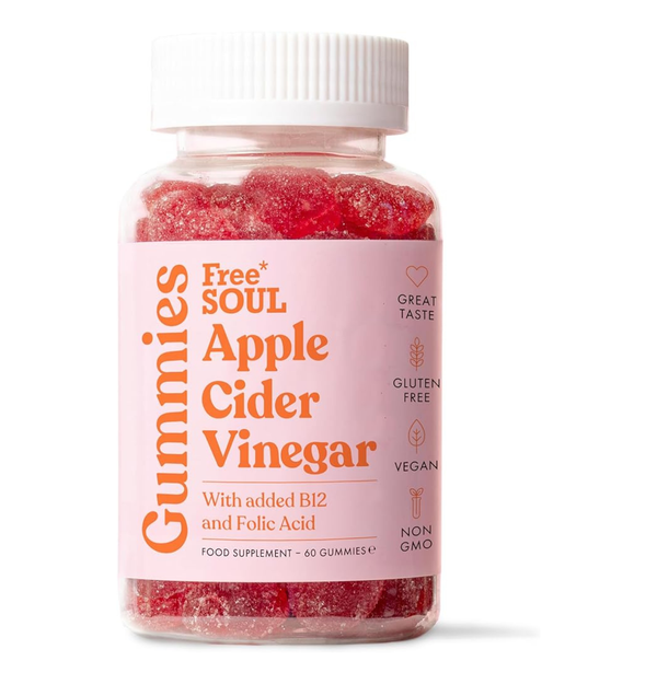 Apple Cider Vinegar Gummies with the Mother 1000Mg | Enhanced with Vitamin B12 & Folic Acid | 60 Vegan ACV Capsules with Pomegranate & Beetroot Powder | Natural Ingredients by