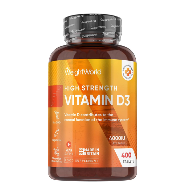 Vitamin D3 4000IU | 400 Tablets | 1+ Year Supply | 6Mm Micro Vitamin D Tablets | Easy to Swallow VIT D | One a Day Supplement | Made in the UK | Magnesium Stearate-Free | Vegetarian Friendly