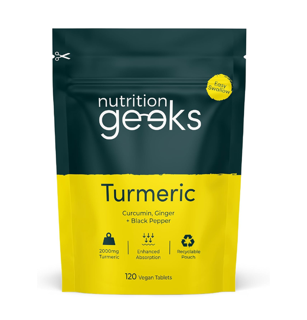 Turmeric Tablets 2000mg, With Black Pepper & Ginger Blend, High Strength, 120 Vegan Tablets (UK Made)